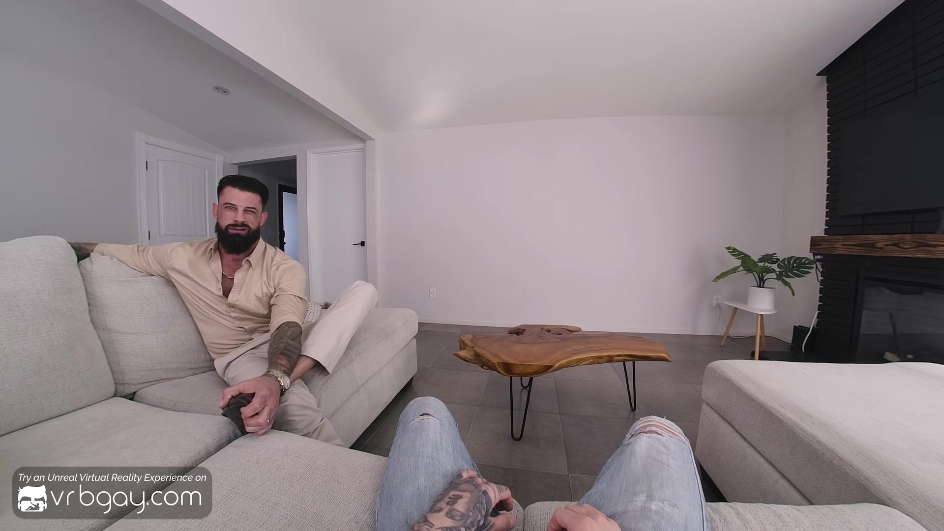 VRB Gay Bareback super date with hairy bear Alpha Wolfe VR Porn
