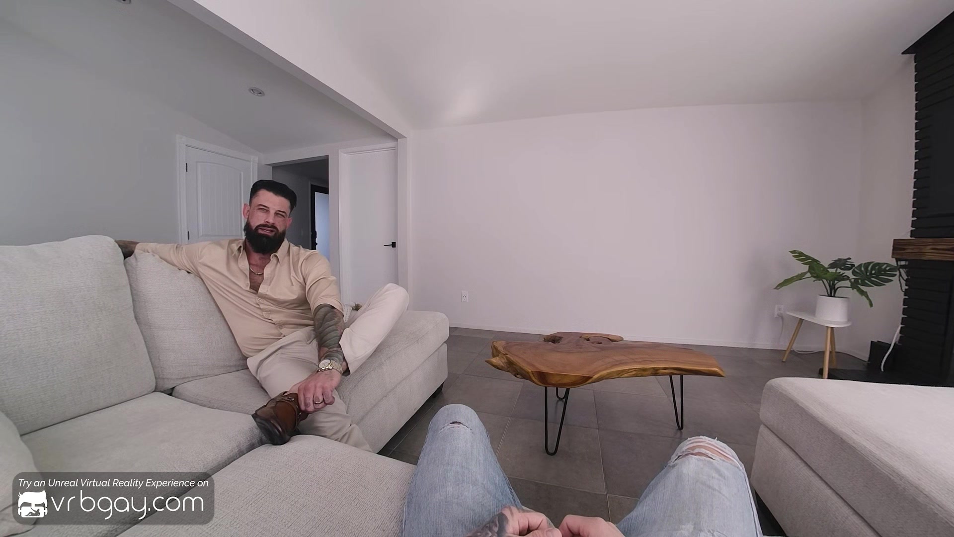 VRB Gay Bareback super date with hairy bear Alpha Wolfe VR Porn