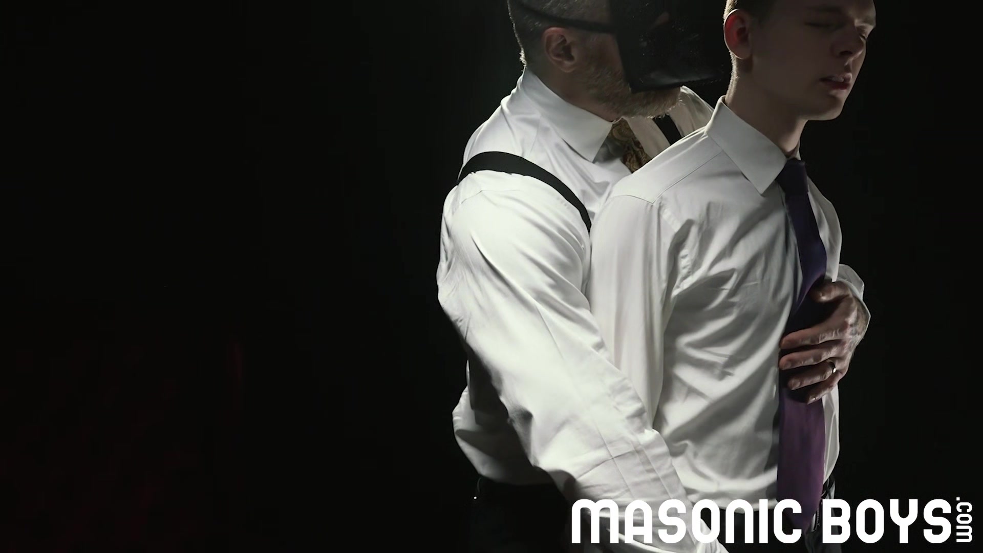 MasonicBoys - 3 suited DILFs use & raw fuck cute twink boy