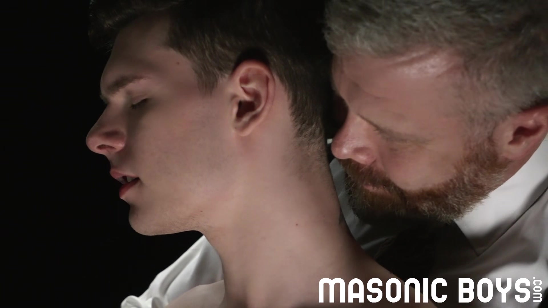 MasonicBoys - 3 suited DILFs use & raw fuck cute twink boy