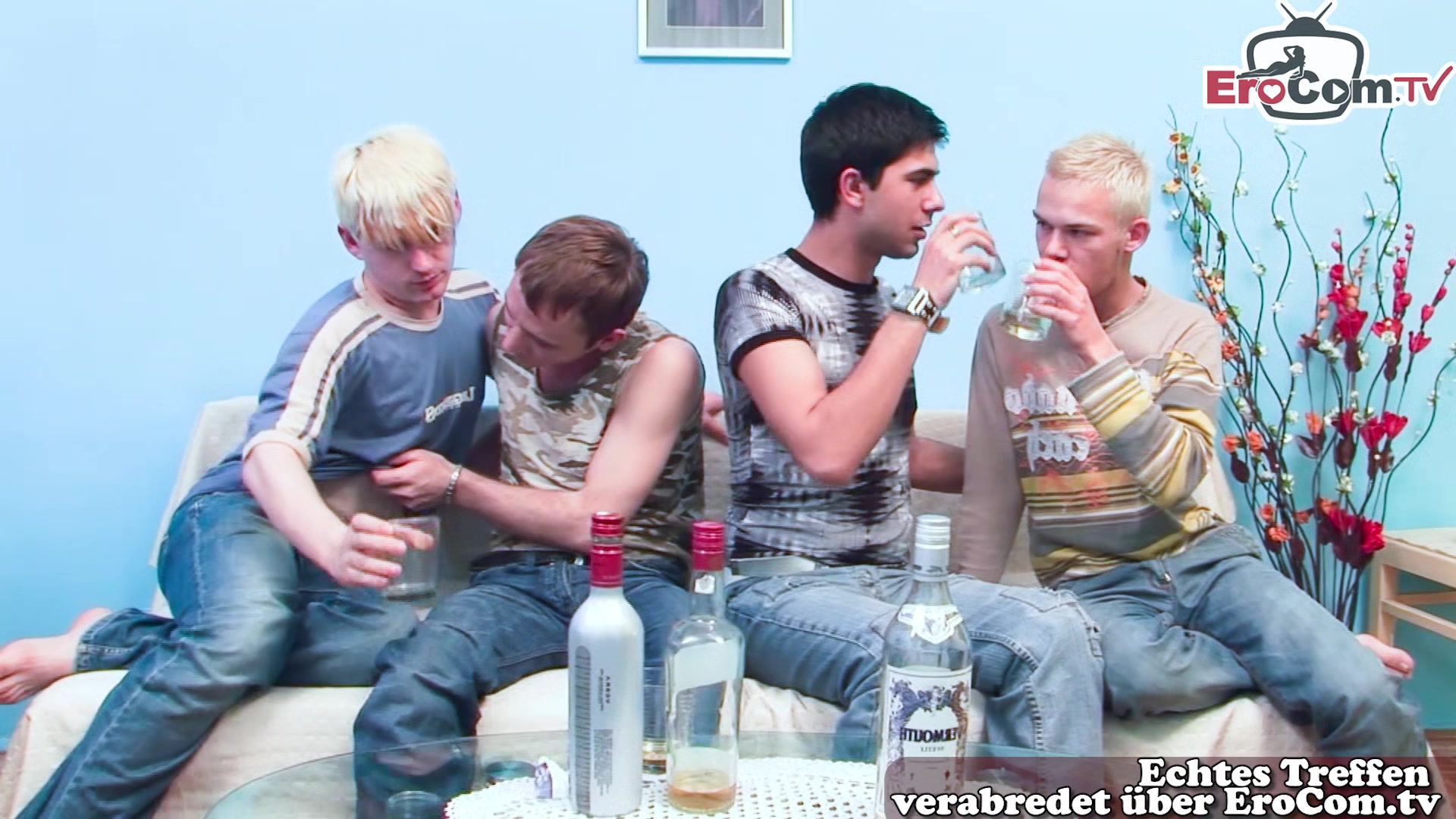 German amateur gay groupsex with skinny guys