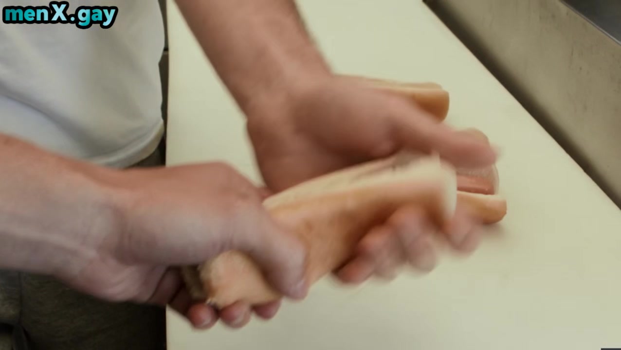 Skinnier bottom stud assdrilled till cum on the kitchen