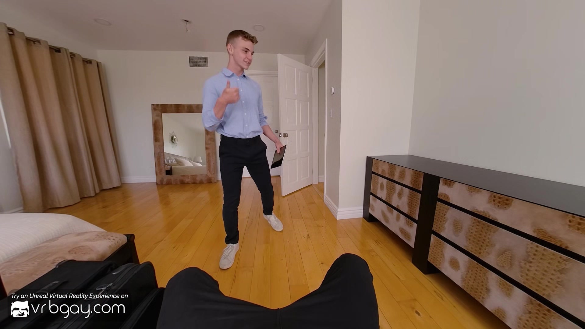 VRB Gay Bareback hotel adventure with hot twink gay Jack Waters VR Porn