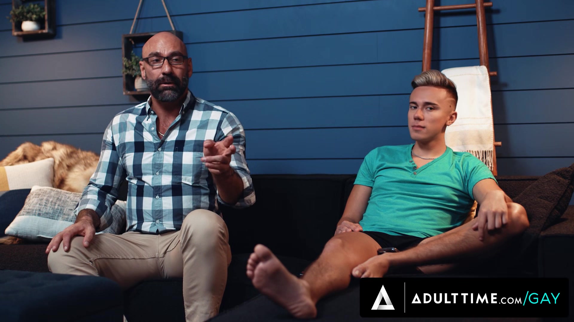 ADULT TIME - Bald Stepdaddy Drew Sebastian Accidentally Fucks His New Twink Stepson Carter DelRey!