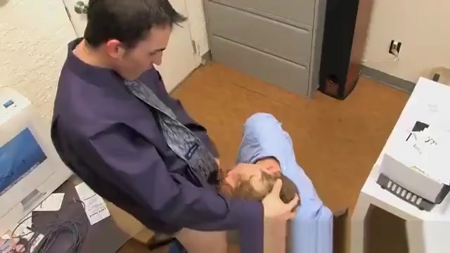 Amazing gay scene Joey Perelli is left in charge of the office and his