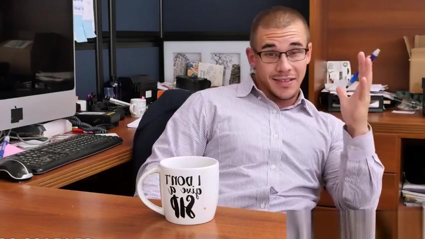 Hot office stud sucks off stripper dick