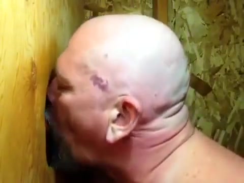 Some guys need kissing: Bear sucks cock and makes out in gloryhole