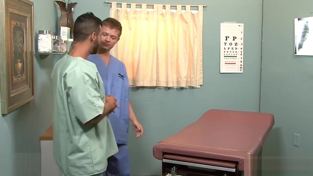 Gay doctor fuck his patient at work