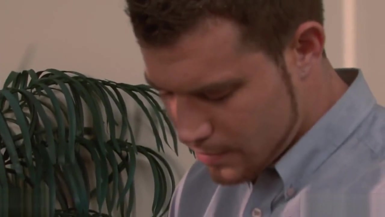 Gorgeous gay gets ass banged in the office