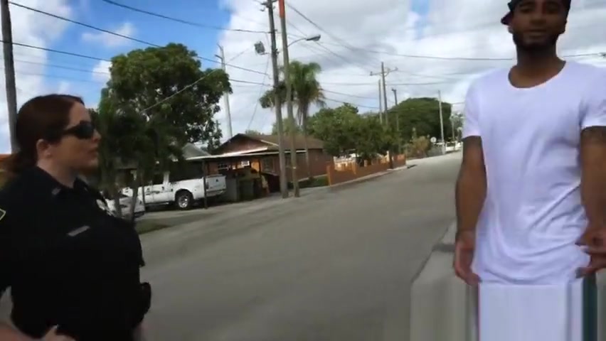 A female police officer found a black guy without any ID.
