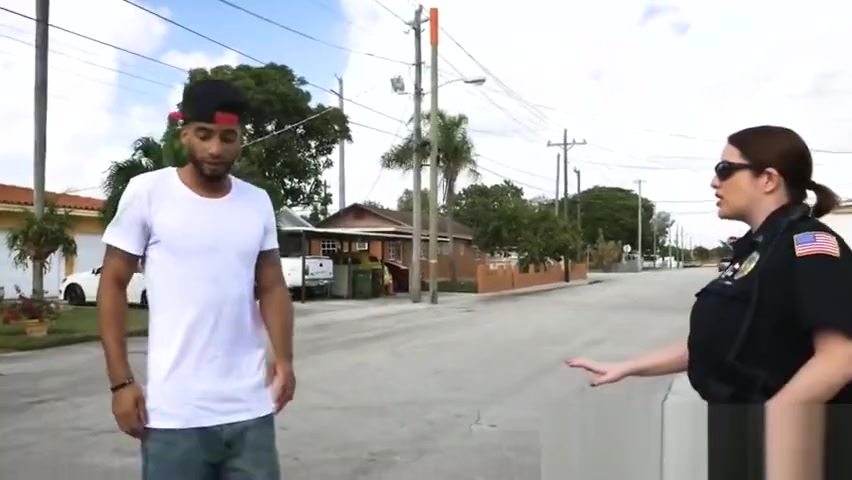 A female police officer found a black guy without any ID.