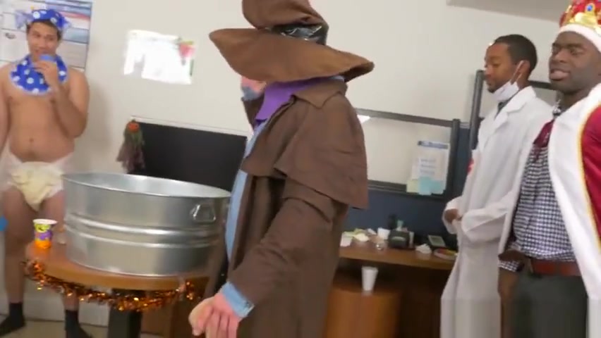 Horny gay office party turns hardcore