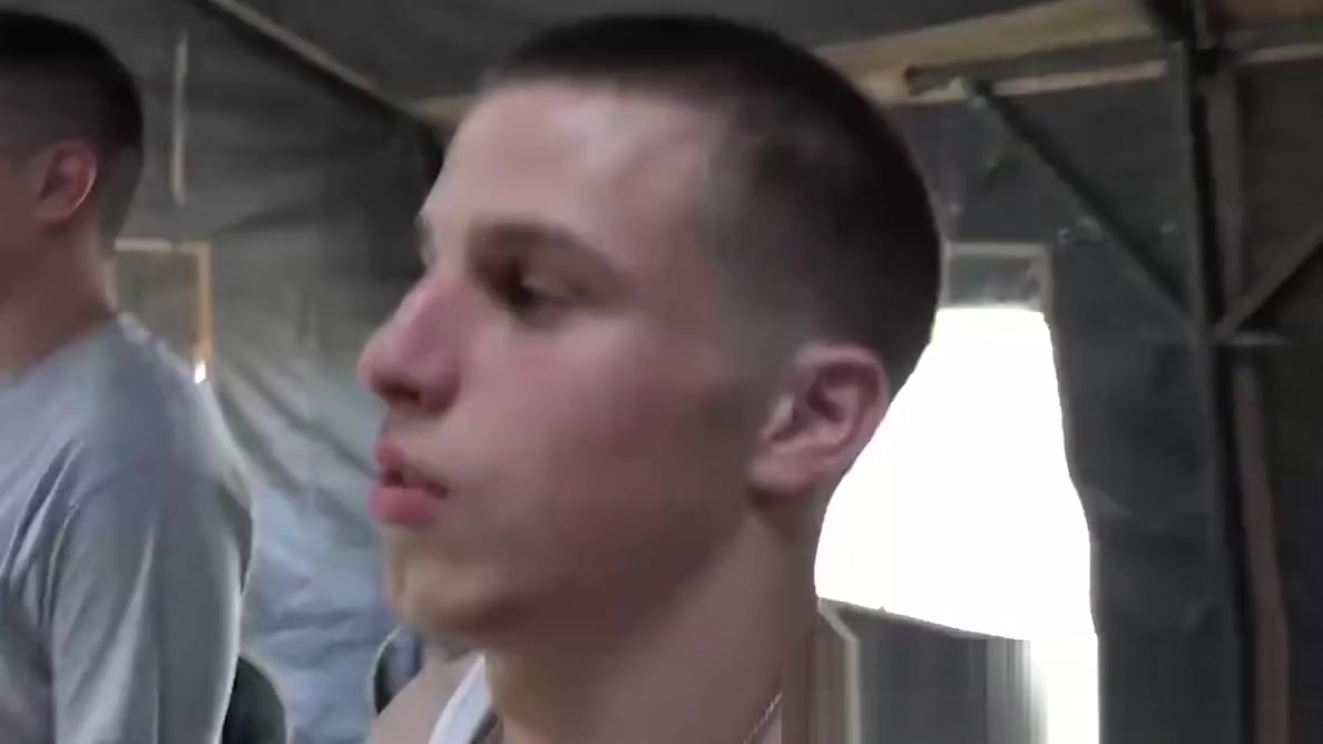 Hot army hunks fucking hard outdoor in this sexy orgy