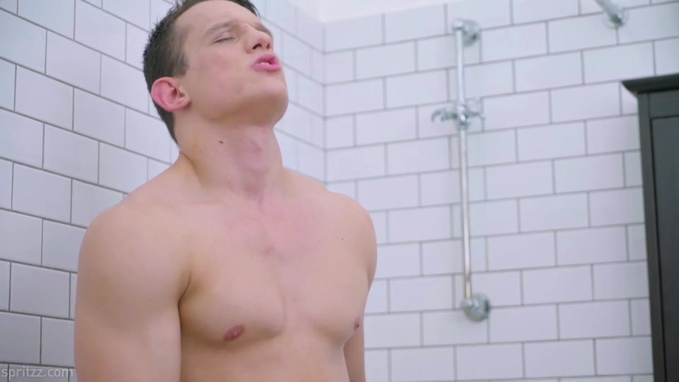 Hung and straight muscle jock Alexei strokes his big meat