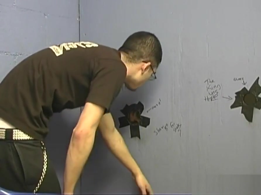 White guy sucking off black cocks at gloryhole