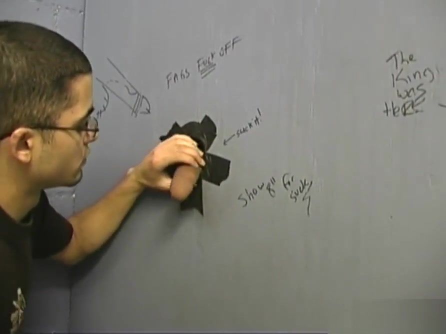 White guy sucking off black cocks at gloryhole