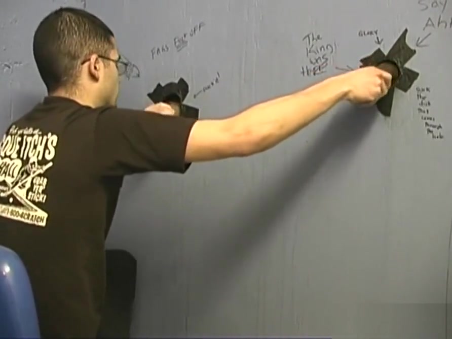 White guy sucking off black cocks at gloryhole