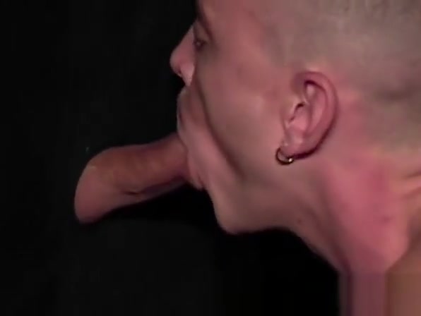 Adorable amateur twink sucks hard prick through glory hole