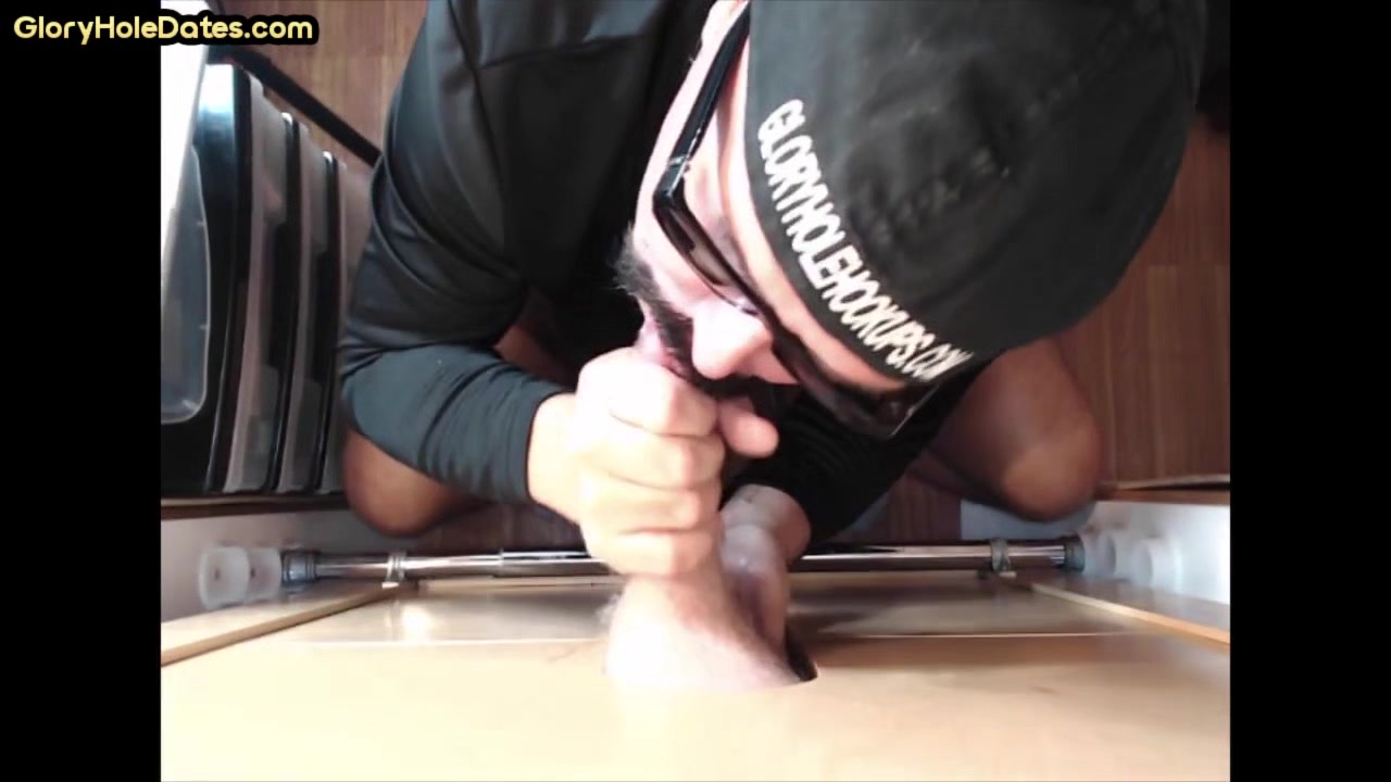 Gloryhole BJ gay mature mouthjizzed after oral and manual