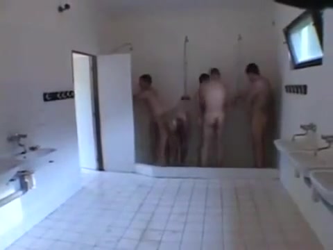 Team mates showering after training-Hot hunks!