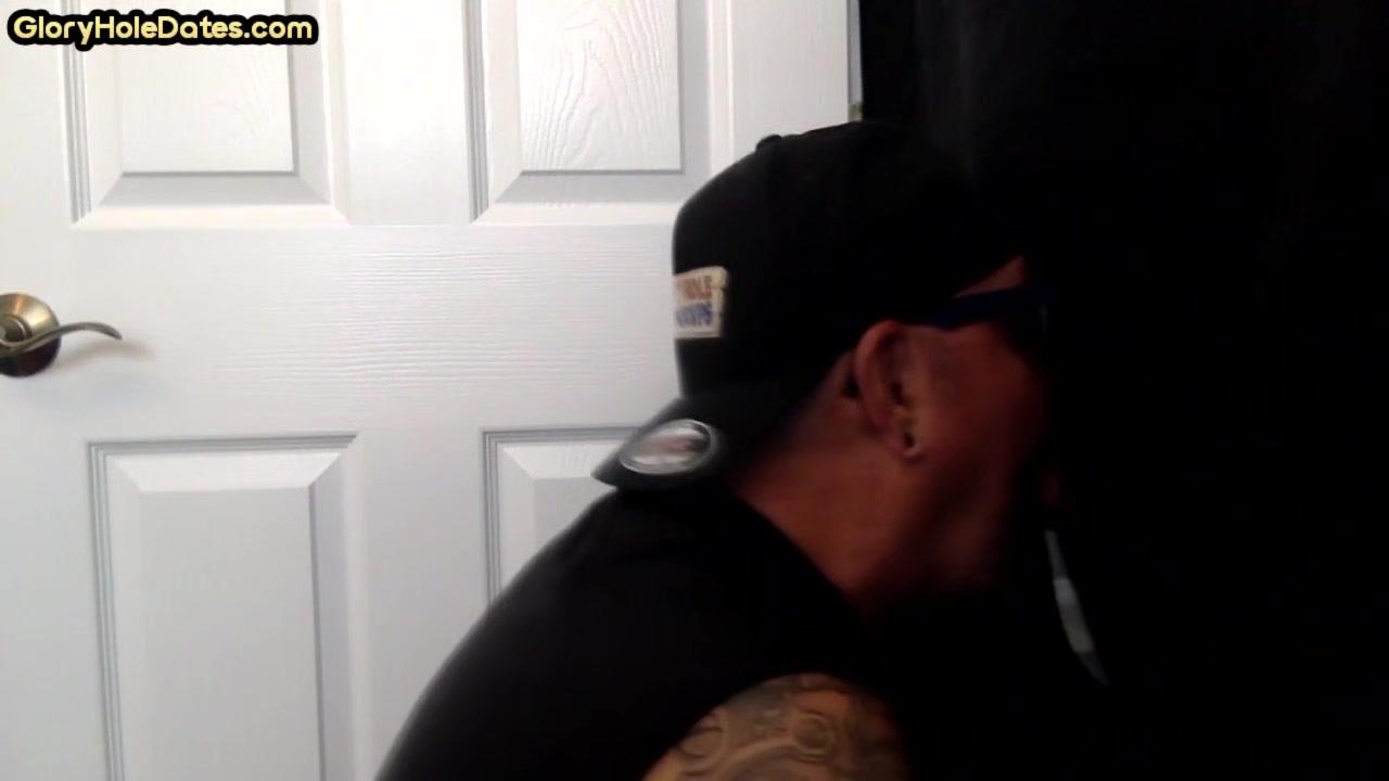 Tattooed BJ DILF sucks gloryhole dick in amateur BJ video