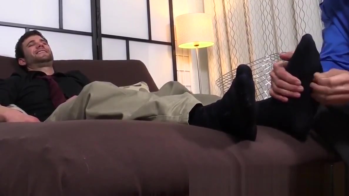 Cute Cameron gives his buddy Cole a soothing foot massage
