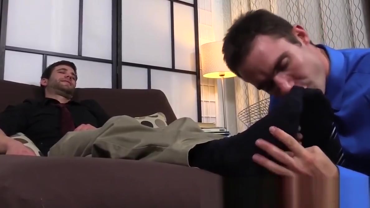 Cute Cameron gives his buddy Cole a soothing foot massage
