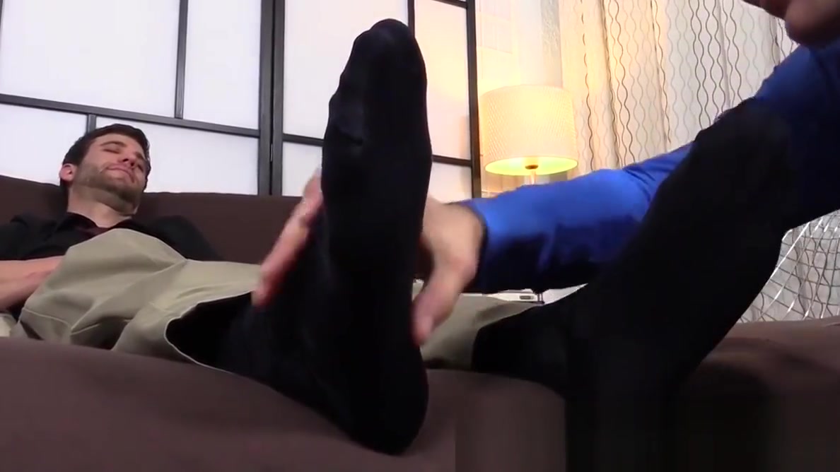 Cute Cameron gives his buddy Cole a soothing foot massage