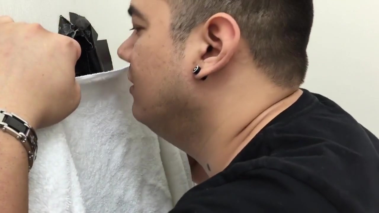 Sucked outside gloryhole