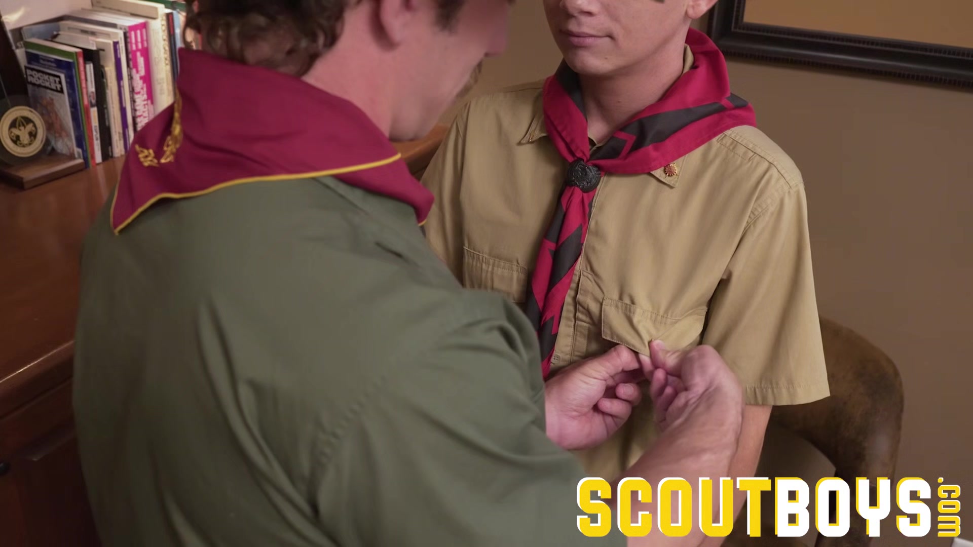 Hot chiseled Scoutmaster seduces fucks a smooth twink raw