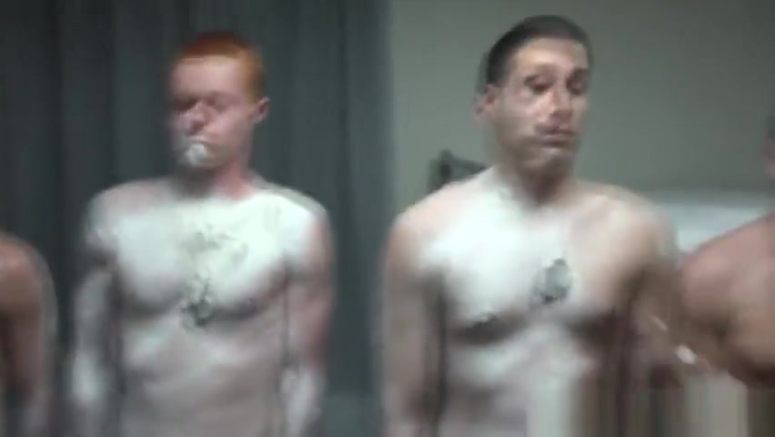 Tattooed army stud covered with cadets jizz