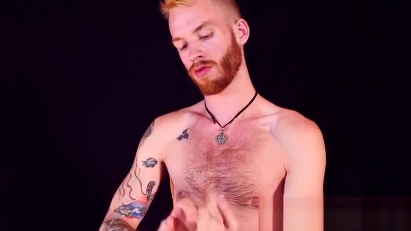 Ginger twink massages and jerks off his customer like a pro