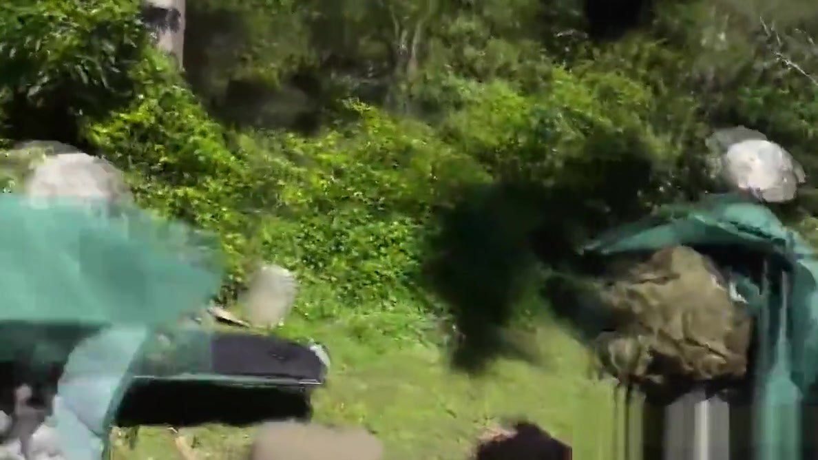 Amateur army muscle banged outdoors