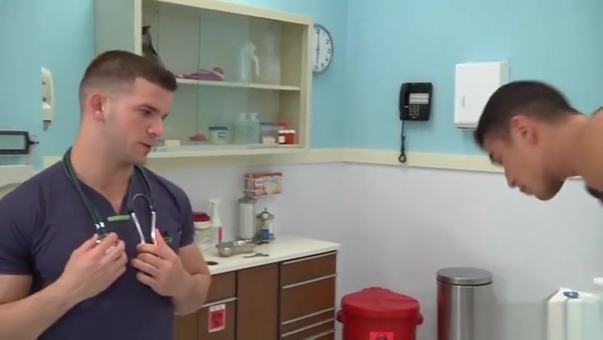 Big cock doctor threesome and cumshot