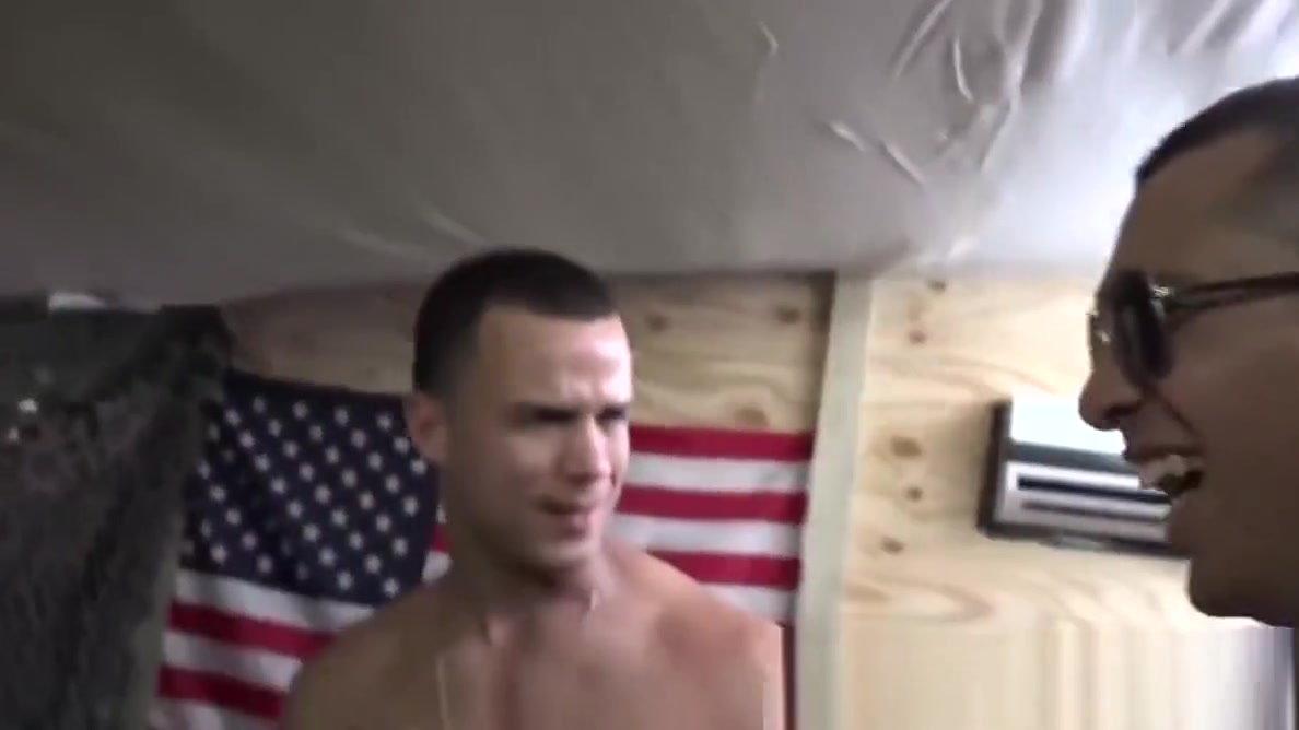 Army studs have group anal sex in the barracks