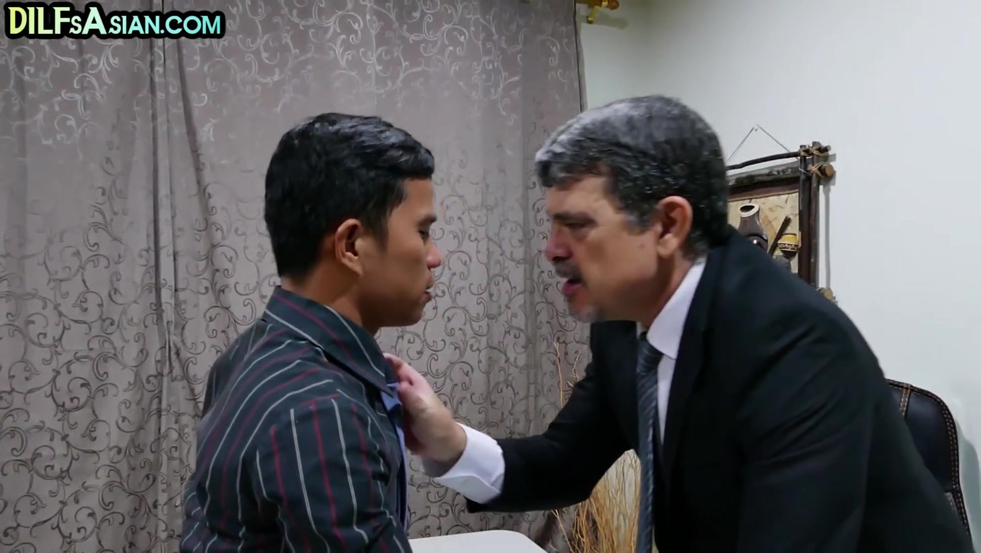 Asian twink enjoys anal with hairyasshole business DILF