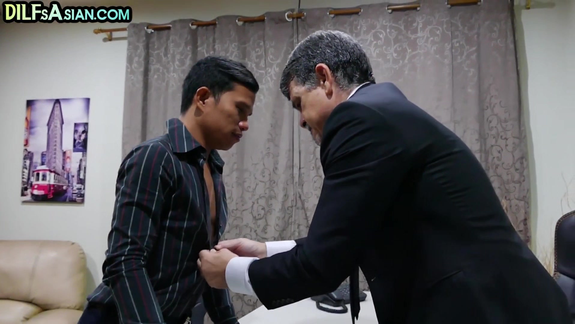 Asian twink enjoys anal with hairyasshole business DILF