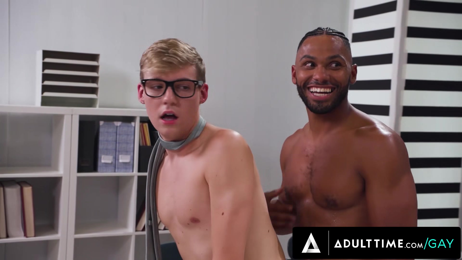 ADULT TIME - INSANE Accidental Gangbang And BUKKAKE For Greedy Twink Tutor! Interracial FUCK FEST!