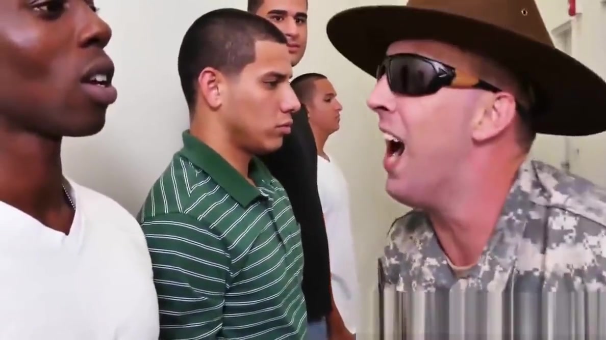 Army hunks get naughty after hard ass training with sergeant