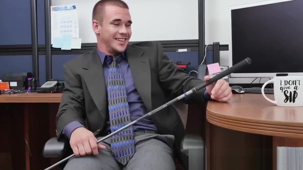 Hunks smashing this geeks asshole in the office afte work