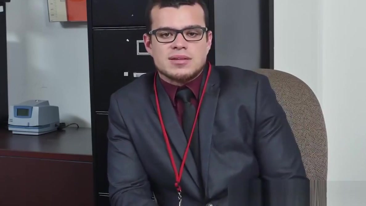 Hunks smashing this geeks asshole in the office afte work