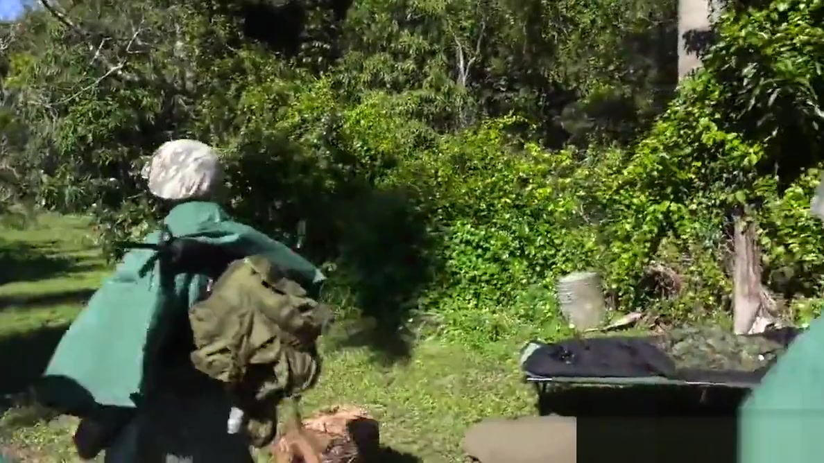 Military studs buttfuck in forest