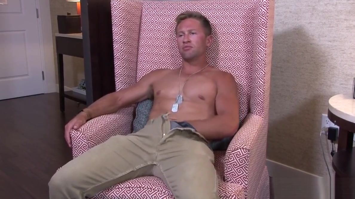 Horny ex military stud wanks