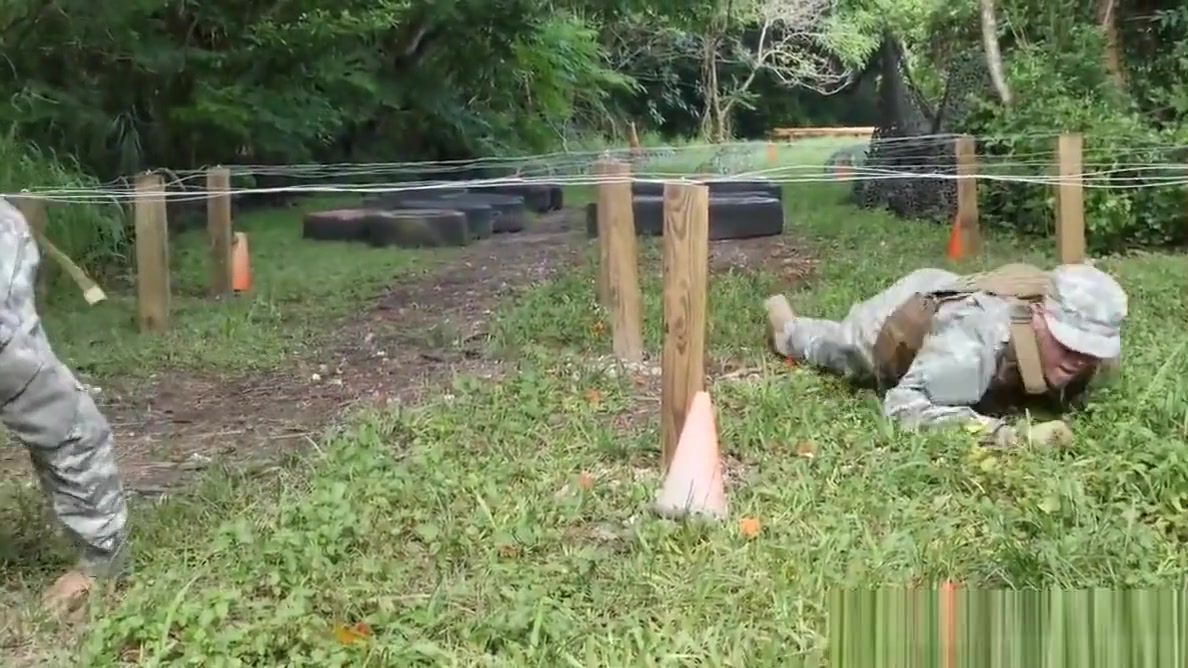 Ebony army hunks sucking white cock outdoor