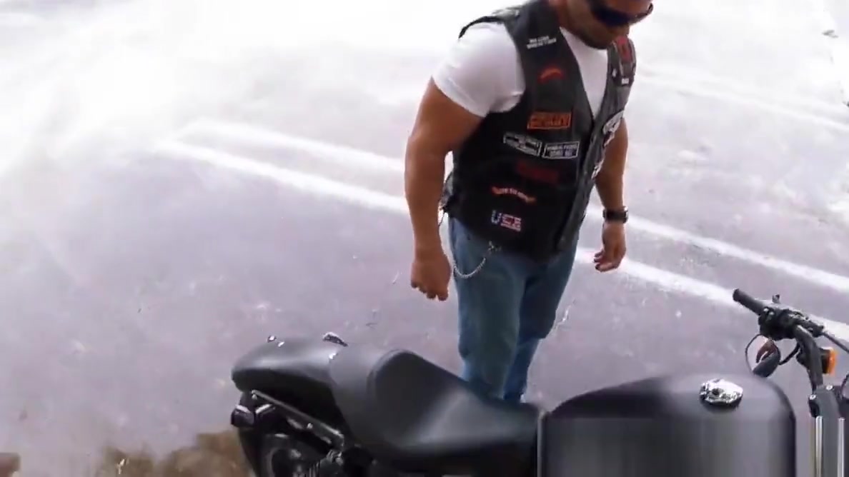 Pawning straight biker assfucked in office