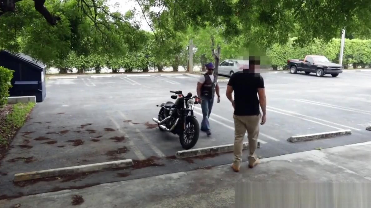 Pawning straight biker assfucked in office