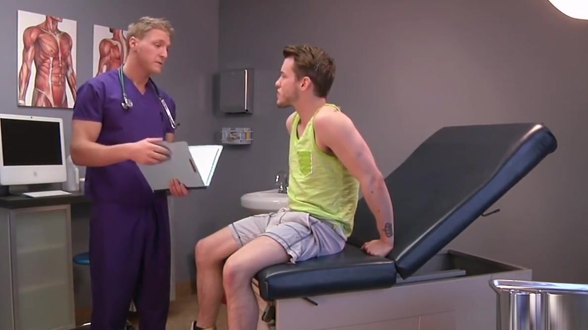 Gay doctor sucking off his handsome patient