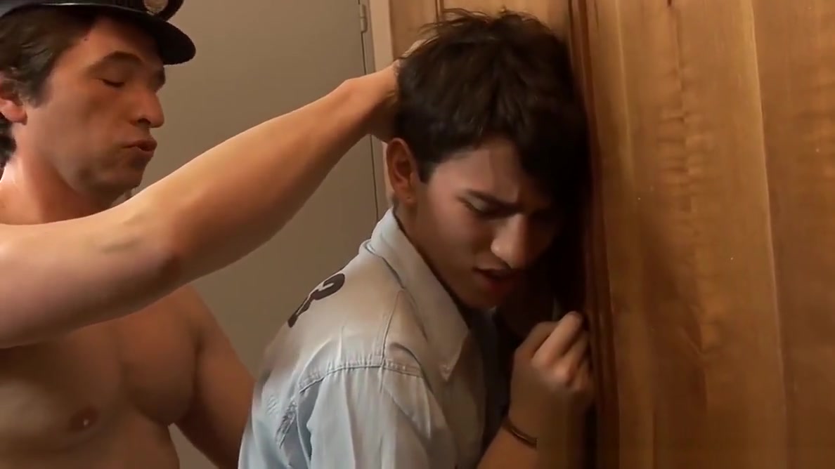 Sexy twink Ryan gets fucked roughly by the officer James