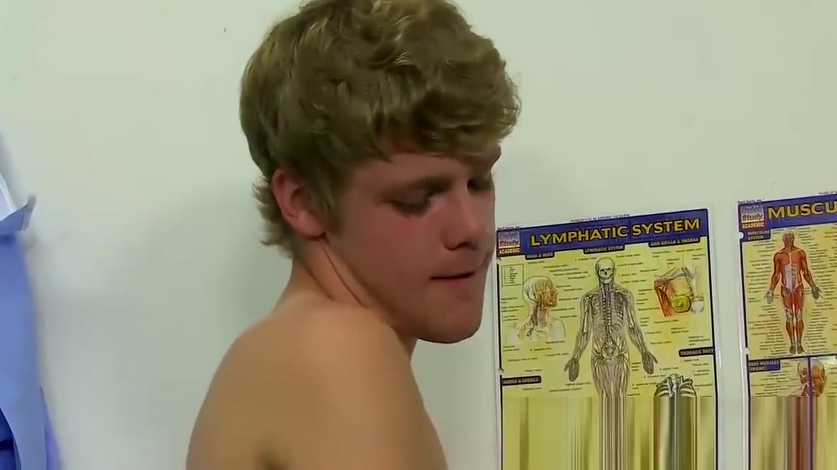 Twink lad Anthony Evans has a nervous visit with the doctor