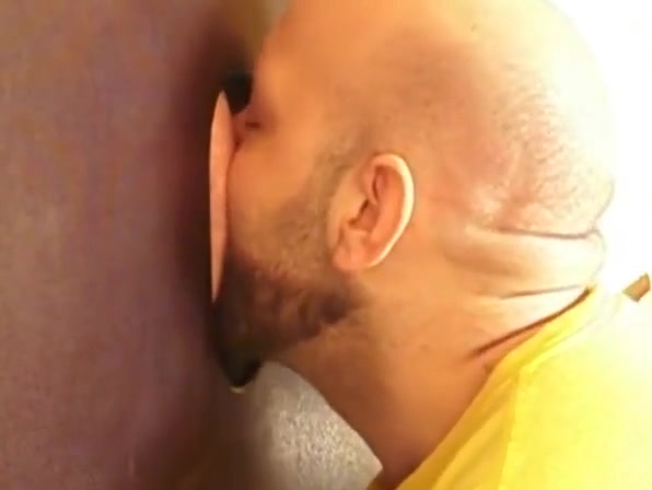 Hot sucking action at the homemade glory hole 8
